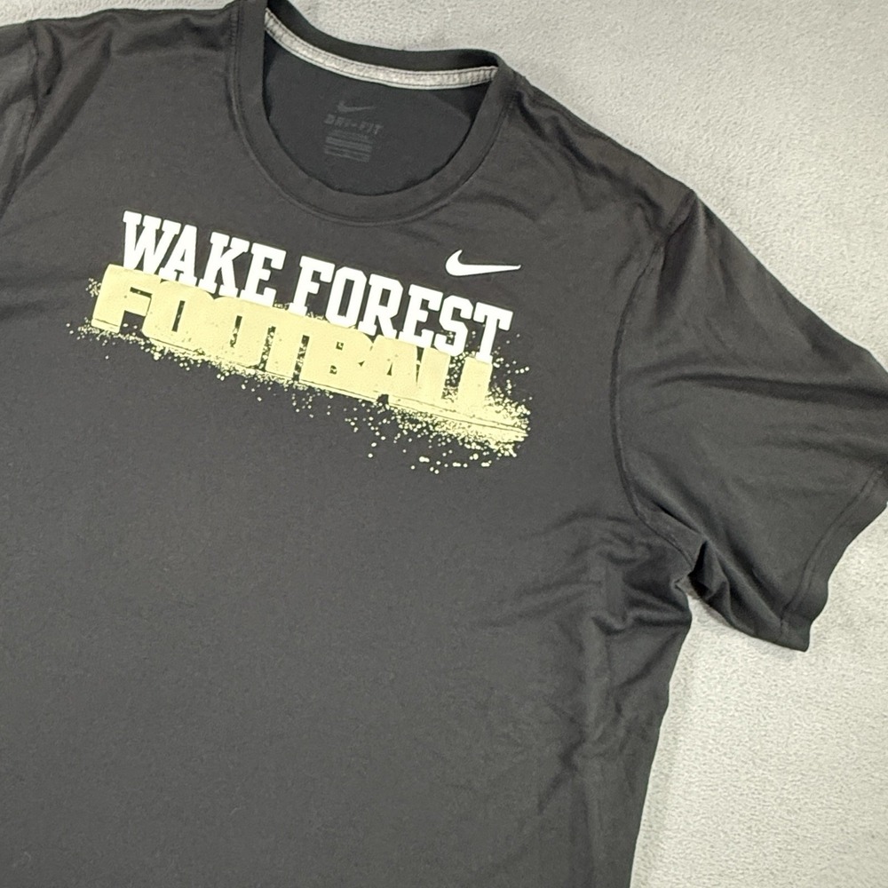 Wake Forest Demon Deacons Nike Shirt Mens XL Black Dri-FIT NCAA Football Tee